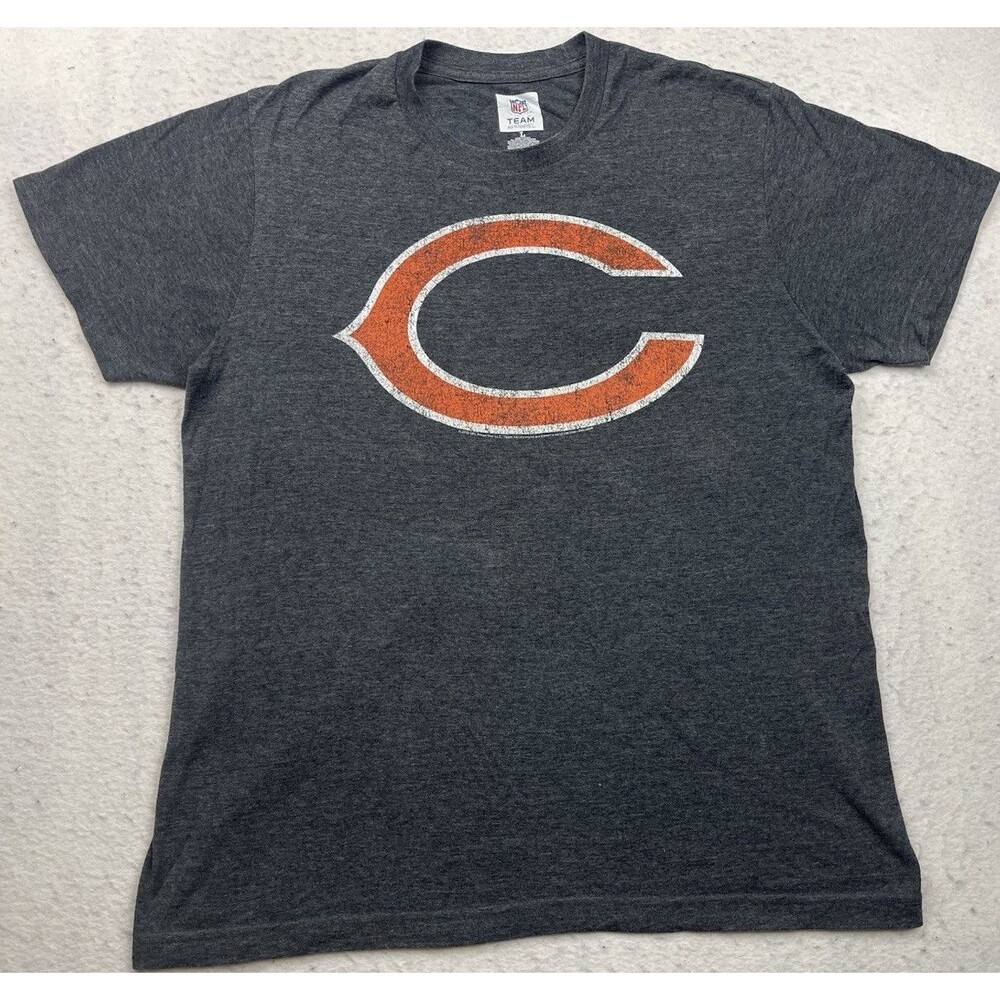 Chicago Bears NFL Team Apparel Men’s Large Heather Gray Graphic T-Shirt 2012